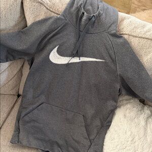 Nike Men's Dark Gray Turtleneck Sweater with White Swoosh